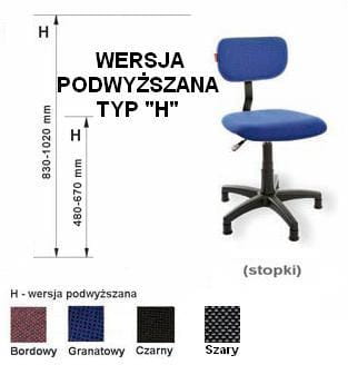 Niezawodne krzesła przemysłowe,wersja podwyżana. 