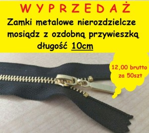 Zamki metalowe nierozdzielcze 10cm, 50szt.